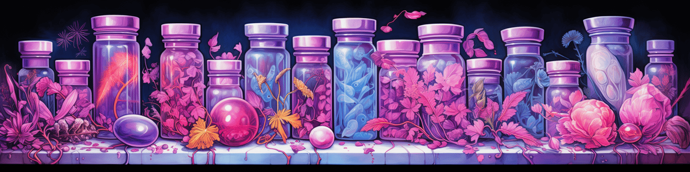 image of different drug pills on a surface