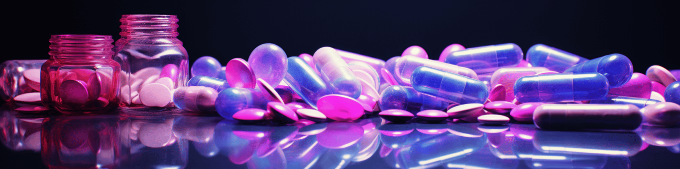 image of different drug pills on a surface