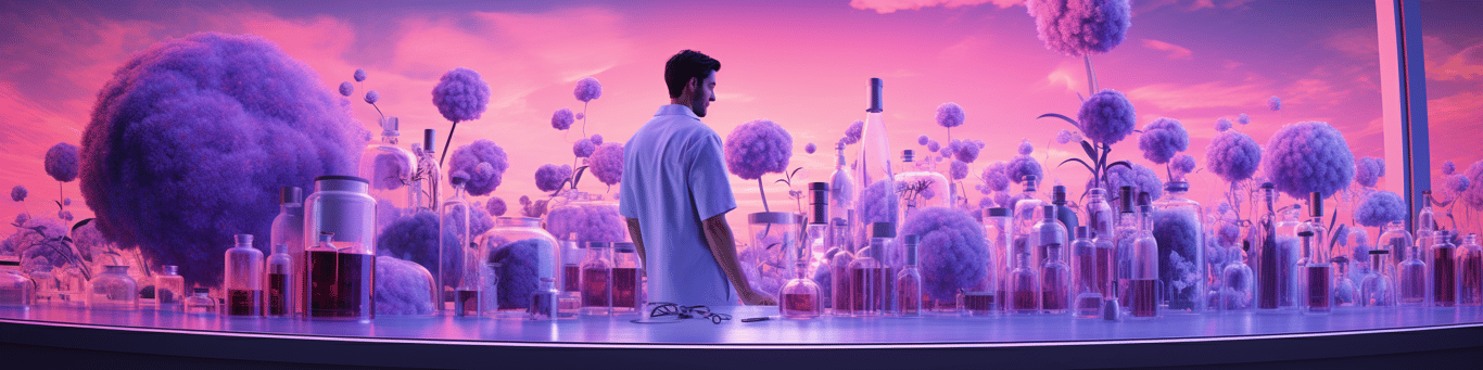 image of a doctor in a lab doing drug, clinical research