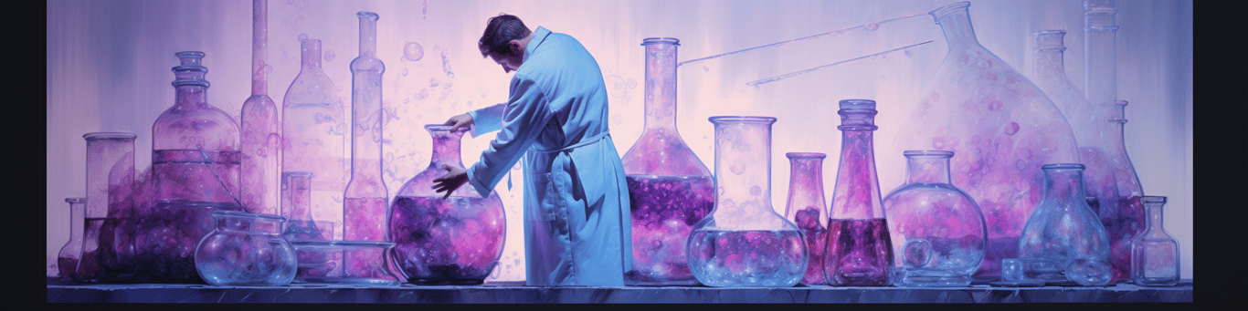 image of a doctor in a lab doing drug, clinical research
