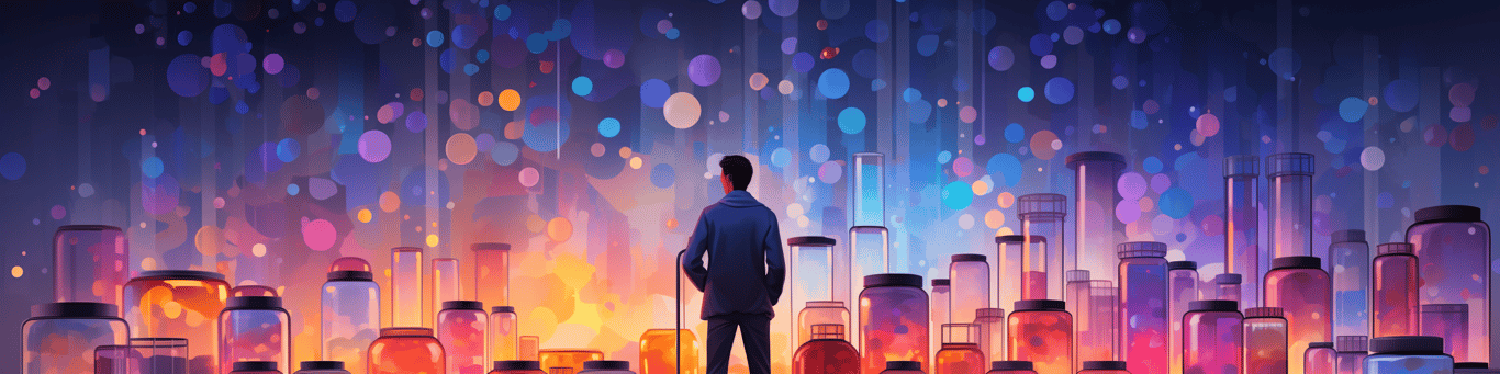 image of a doctor in a lab doing drug, clinical research