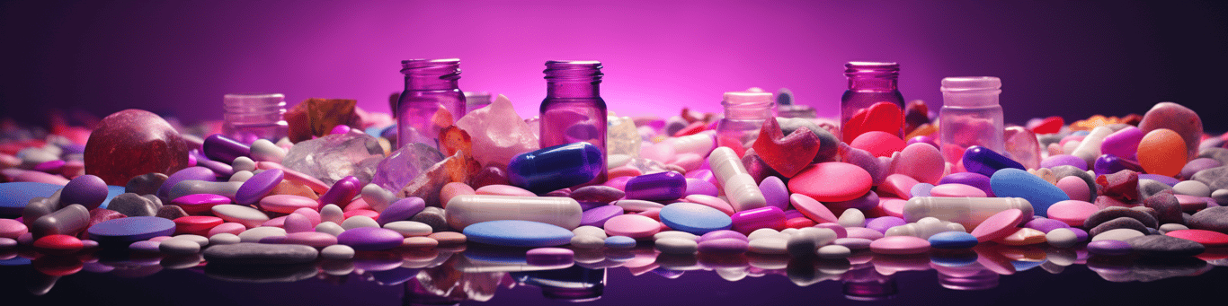 image of different drug pills on a surface