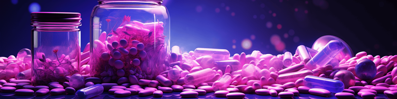 image of different drug pills on a surface