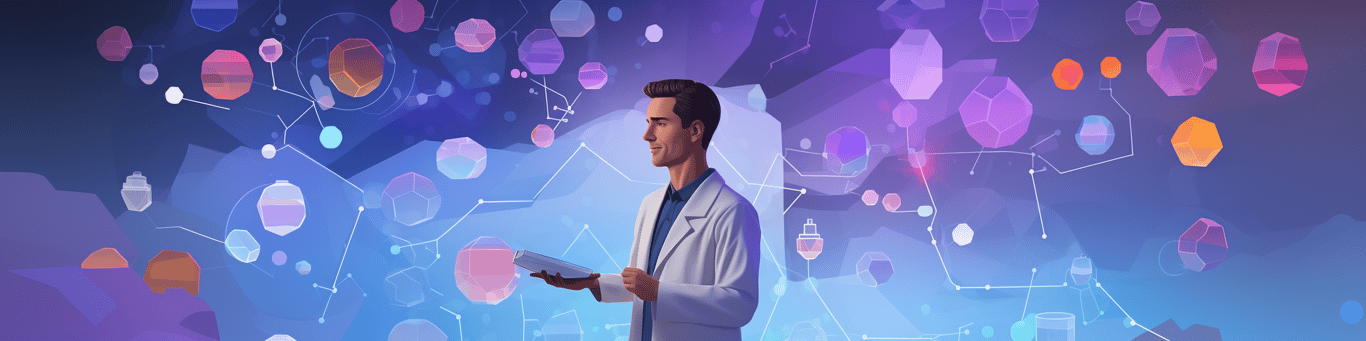 image of a doctor in a lab doing drug, clinical research