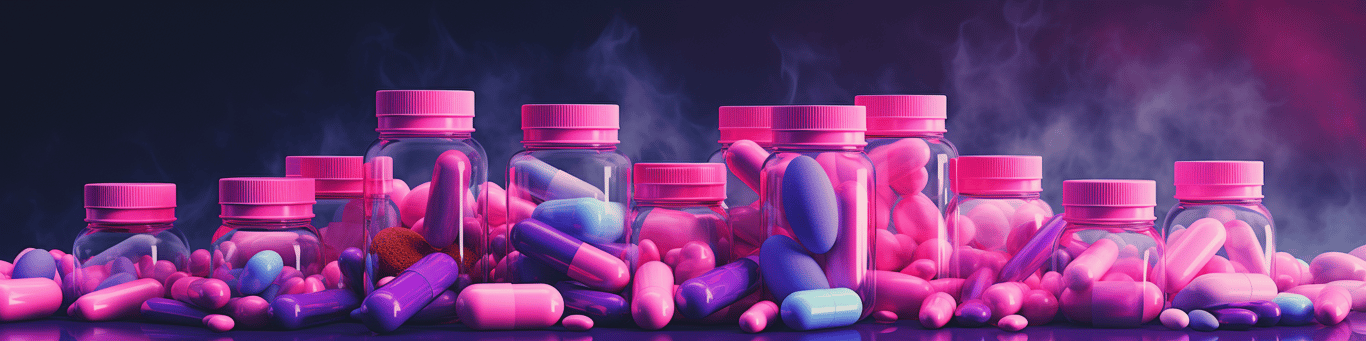 image of different drug pills on a surface