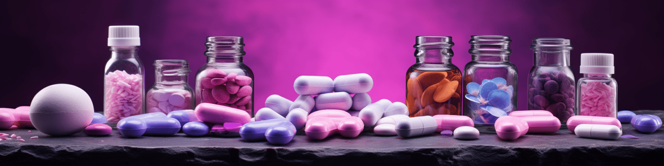 image of different drug pills on a surface