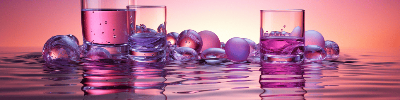 image of drug pills surrounding a glass of water symbolizing drug consumption
