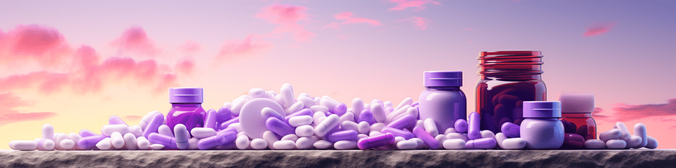 image of different drug pills on a surface