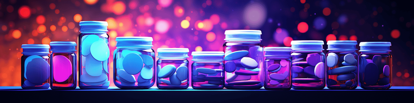 image of different drug pills on a surface