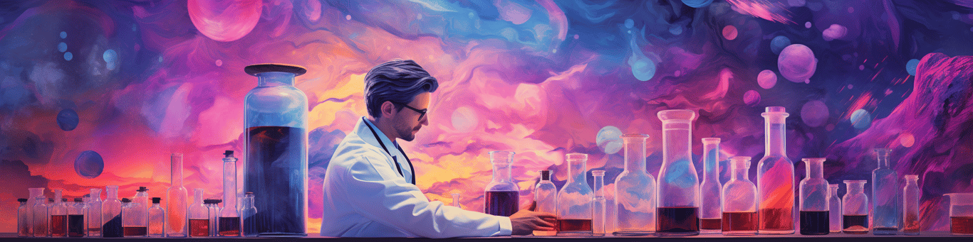 image of a doctor in a lab doing drug, clinical research