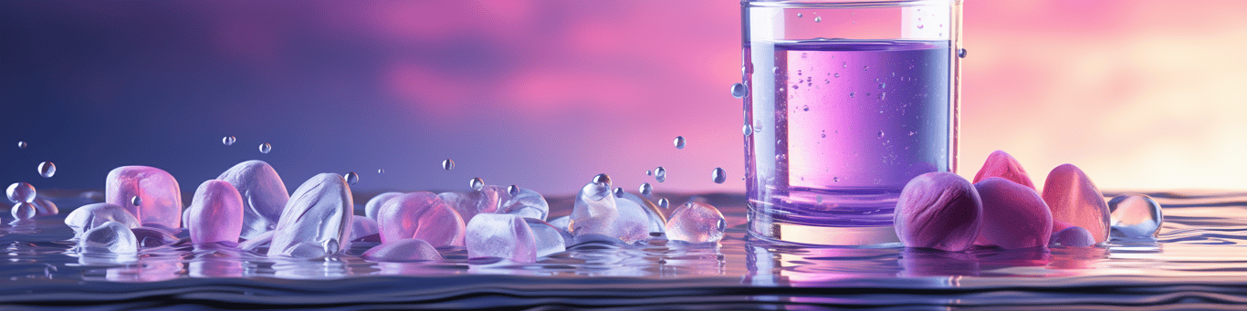 image of drug pills surrounding a glass of water symbolizing drug consumption