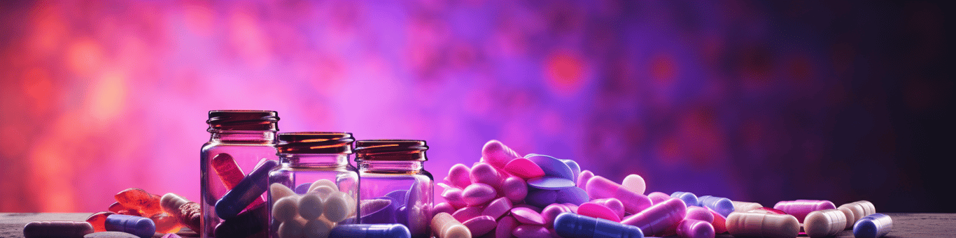 image of different drug pills on a surface