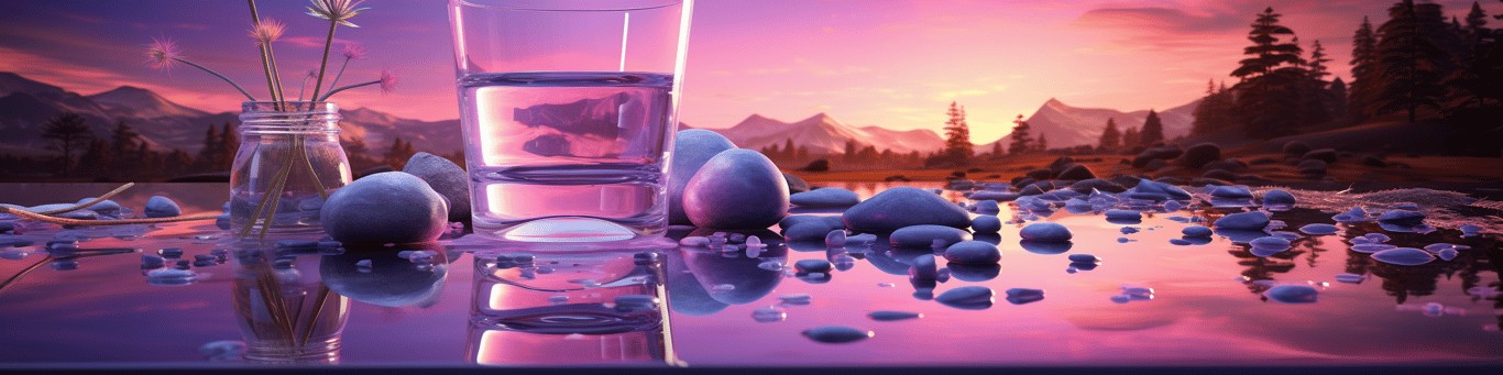 image of drug pills surrounding a glass of water symbolizing drug consumption