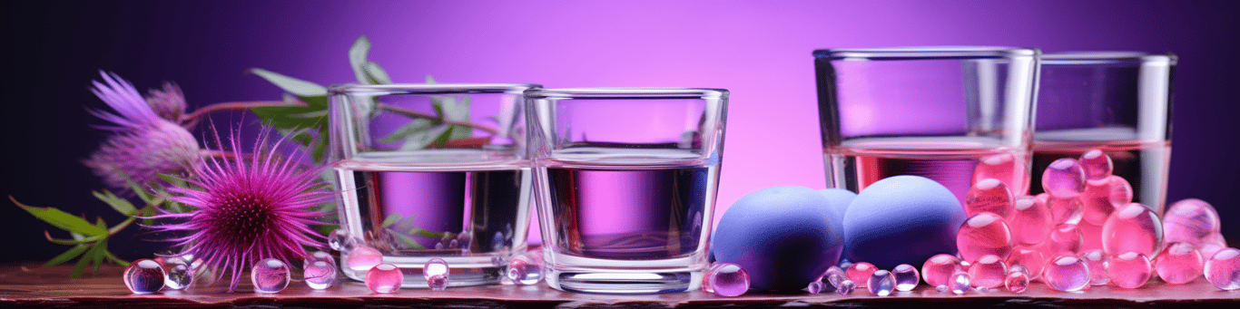 image of drug pills surrounding a glass of water symbolizing drug consumption