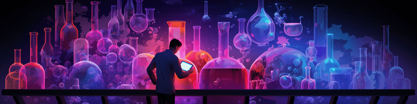 image of a doctor in a lab doing drug, clinical research