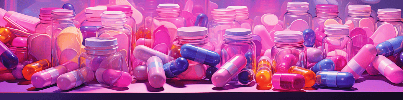 image of different drug pills on a surface