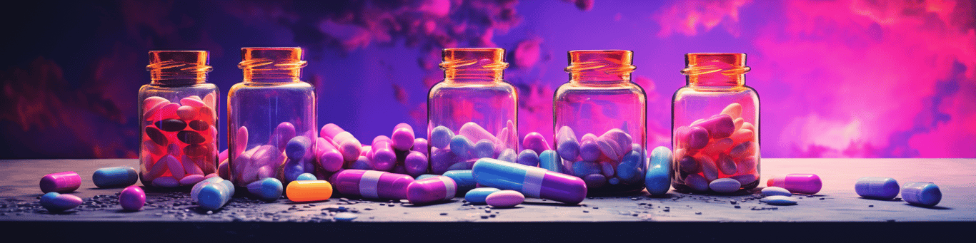 image of different drug pills on a surface