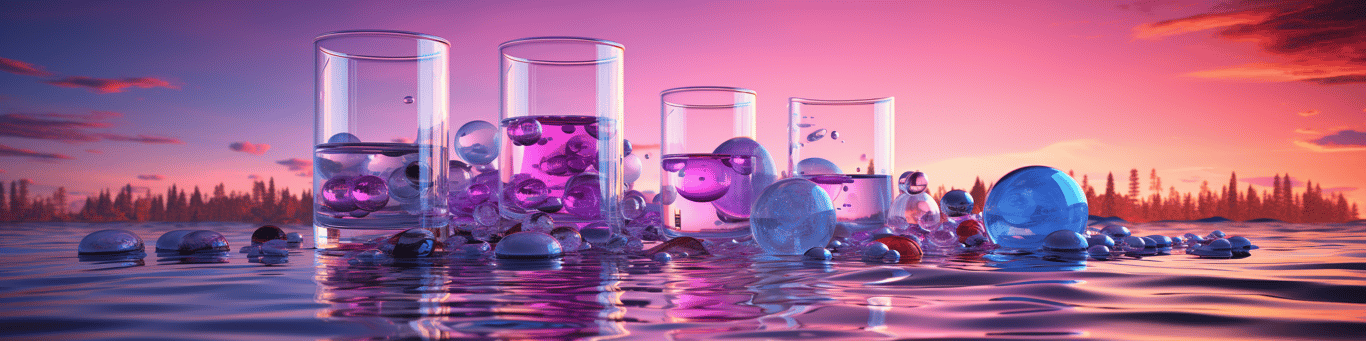 image of drug pills surrounding a glass of water symbolizing drug consumption