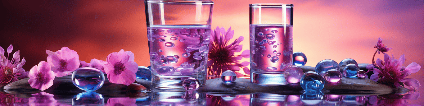 image of drug pills surrounding a glass of water symbolizing drug consumption
