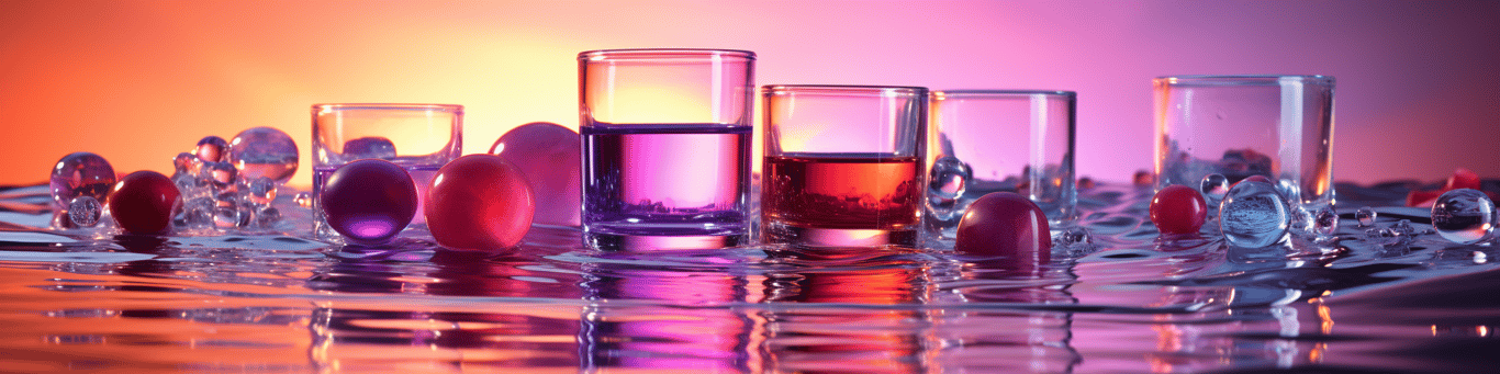 image of drug pills surrounding a glass of water symbolizing drug consumption