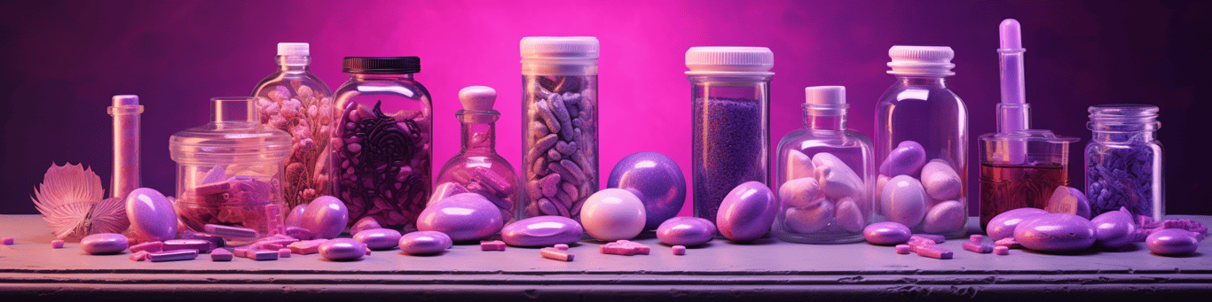 image of different drug pills on a surface