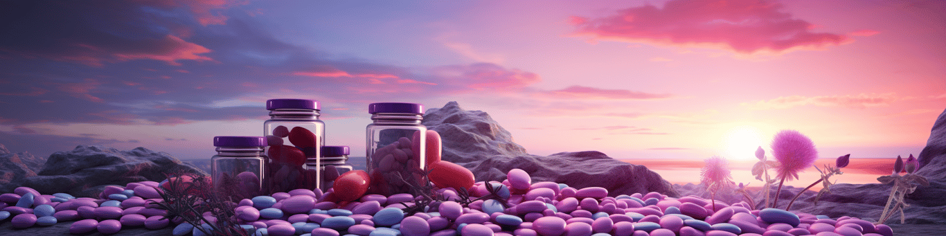 image of different drug pills on a surface