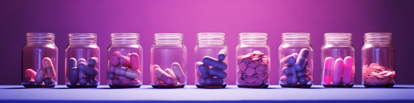 image of different drug pills on a surface