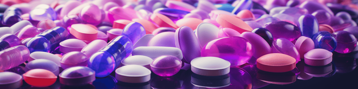 image of different drug pills on a surface