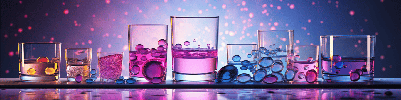 image of drug pills surrounding a glass of water symbolizing drug consumption