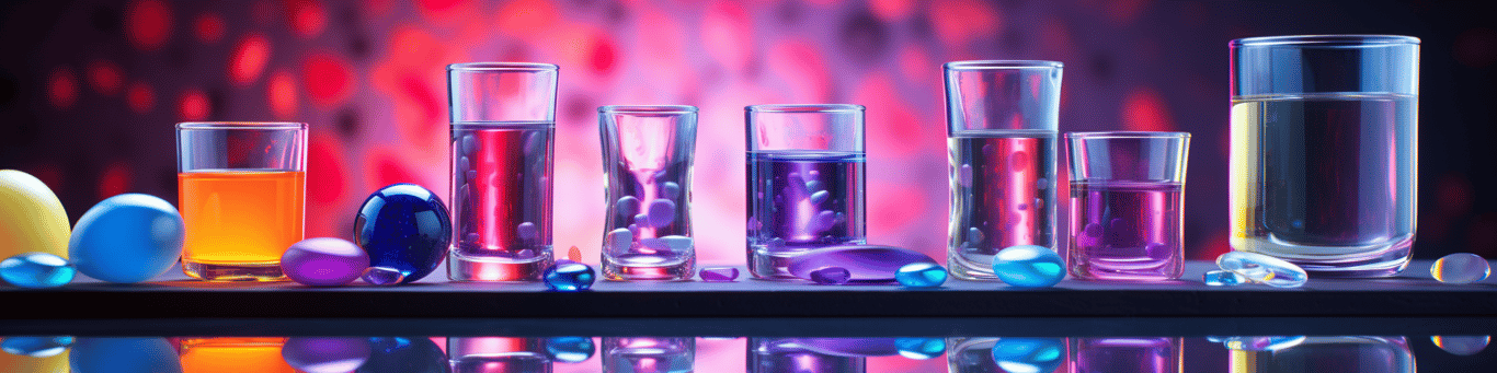 image of drug pills surrounding a glass of water symbolizing drug consumption