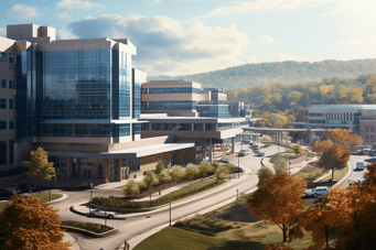 Image of West Virginia University Hospitals in Morgantown, United States.