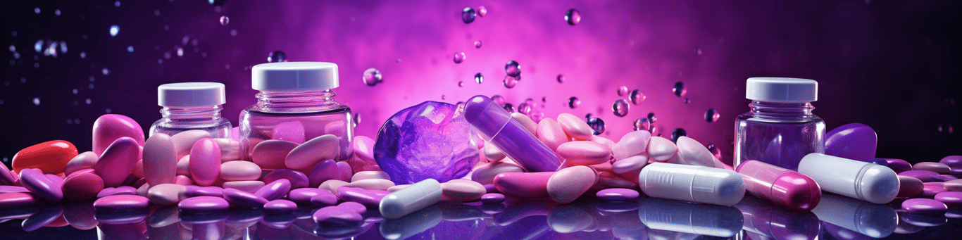 image of different drug pills on a surface