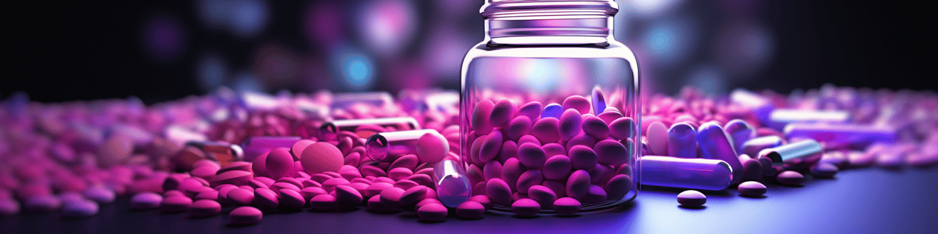 image of different drug pills on a surface