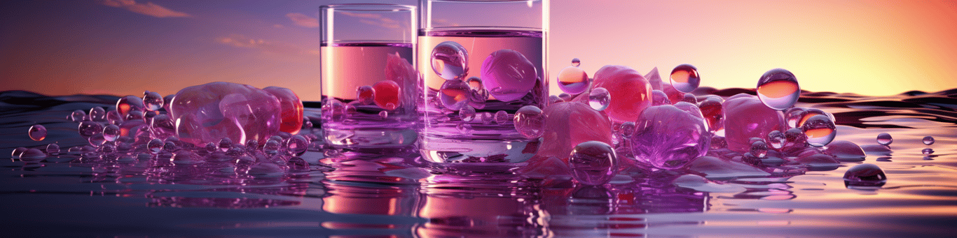 image of drug pills surrounding a glass of water symbolizing drug consumption