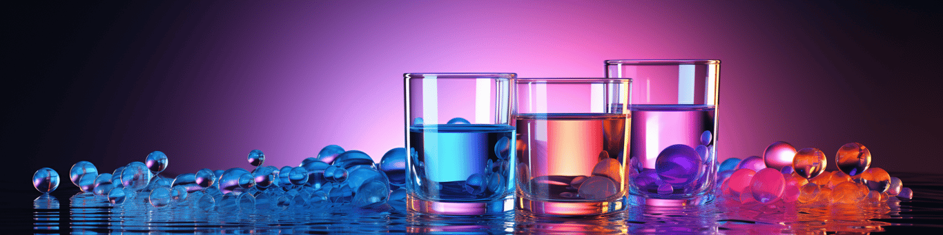 image of drug pills surrounding a glass of water symbolizing drug consumption
