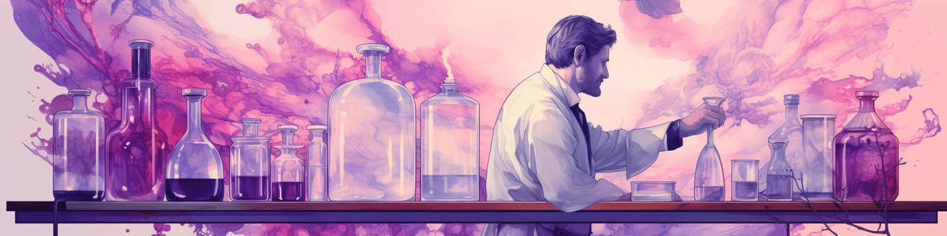 image of a doctor in a lab doing drug, clinical research