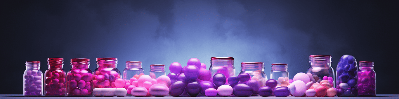 image of different drug pills on a surface