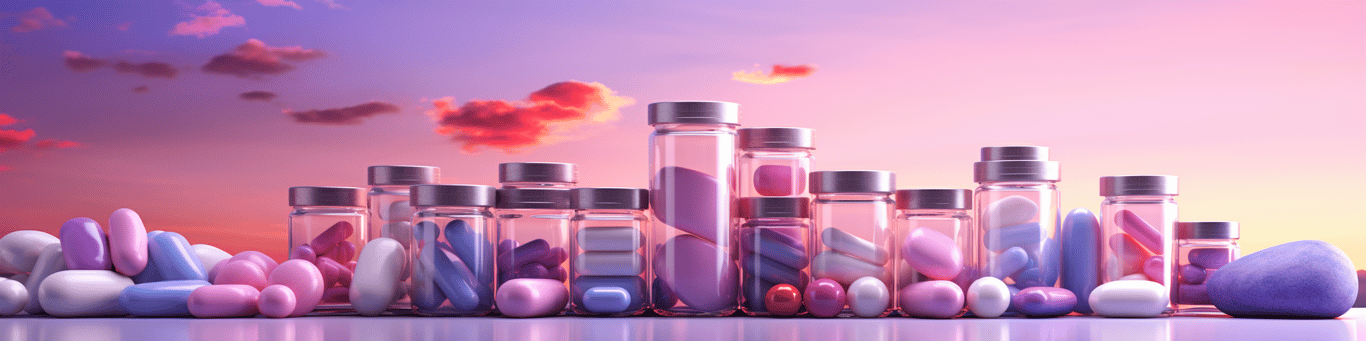 image of different drug pills on a surface