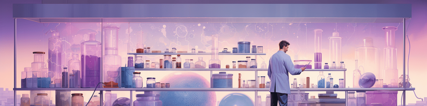 image of a doctor in a lab doing drug, clinical research