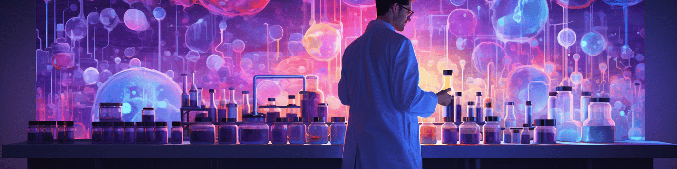 image of a doctor in a lab doing drug, clinical research
