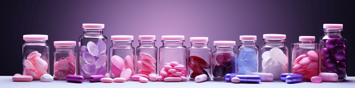 image of different drug pills on a surface