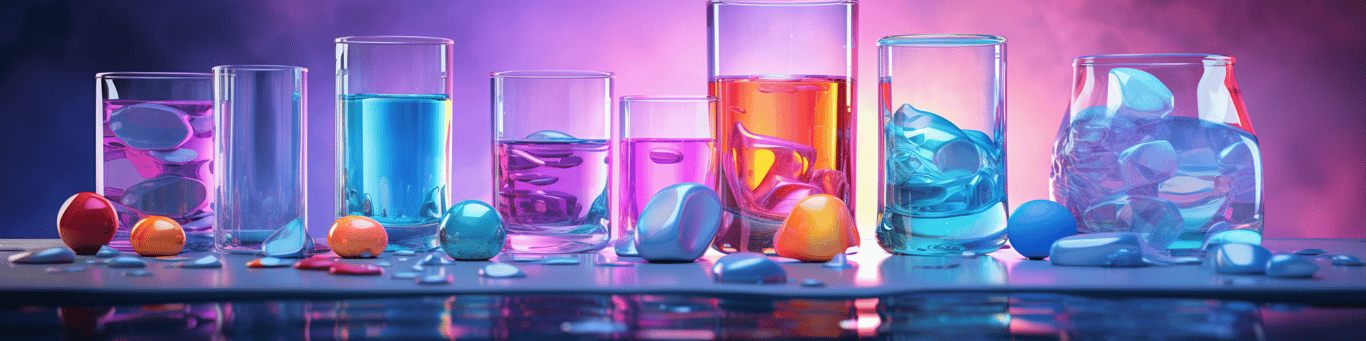 image of drug pills surrounding a glass of water symbolizing drug consumption