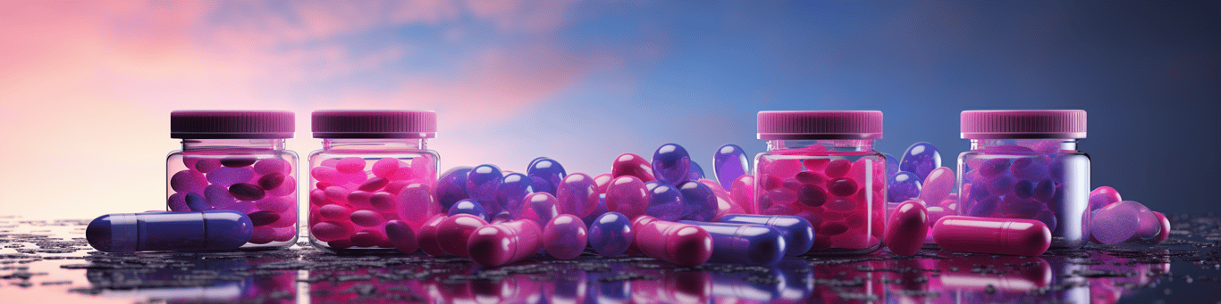 image of different drug pills on a surface