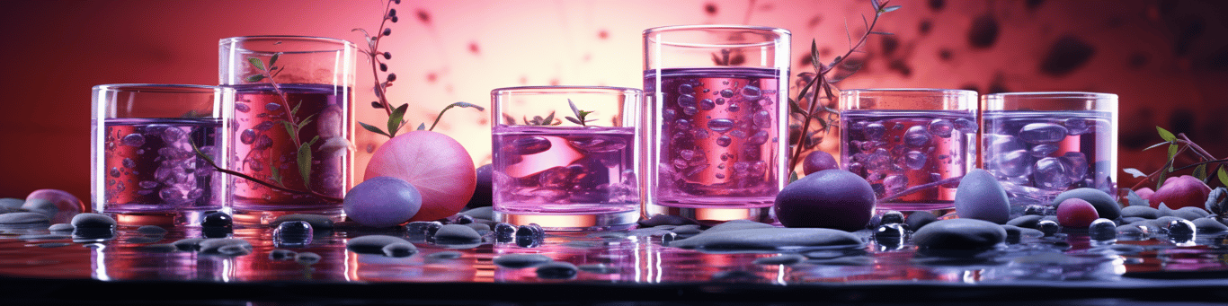 image of drug pills surrounding a glass of water symbolizing drug consumption