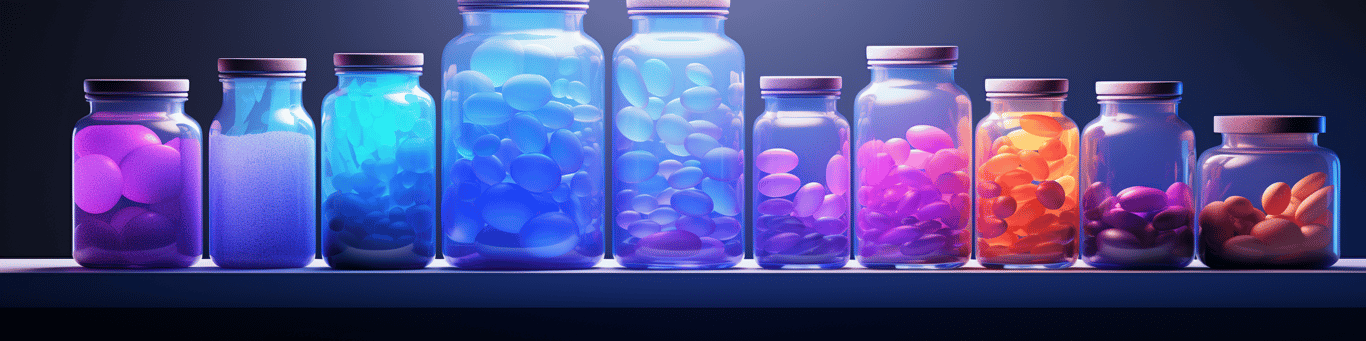 image of different drug pills on a surface