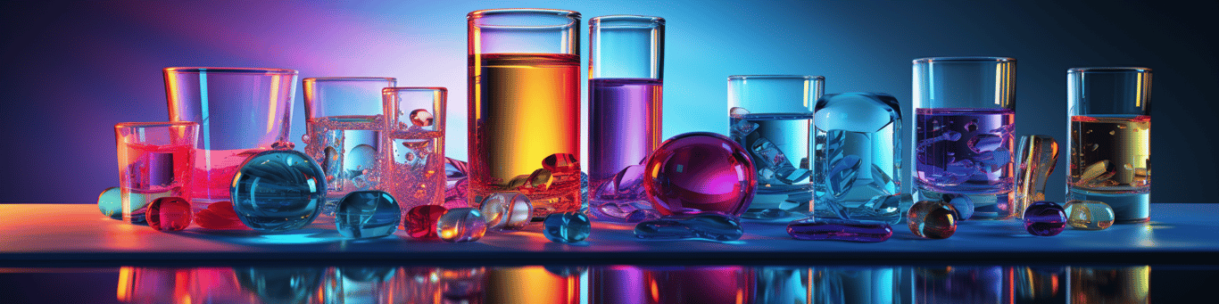 image of drug pills surrounding a glass of water symbolizing drug consumption
