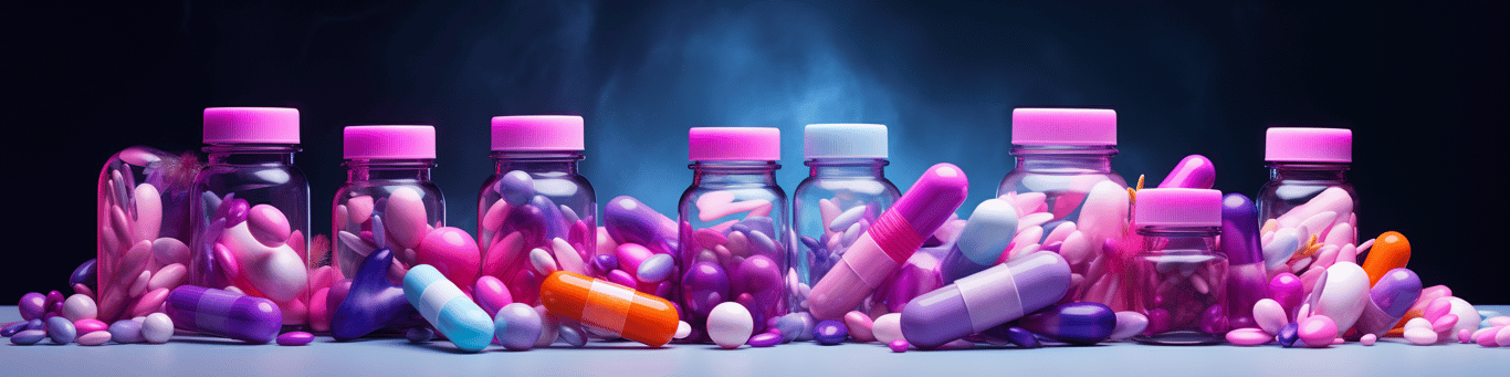 image of different drug pills on a surface