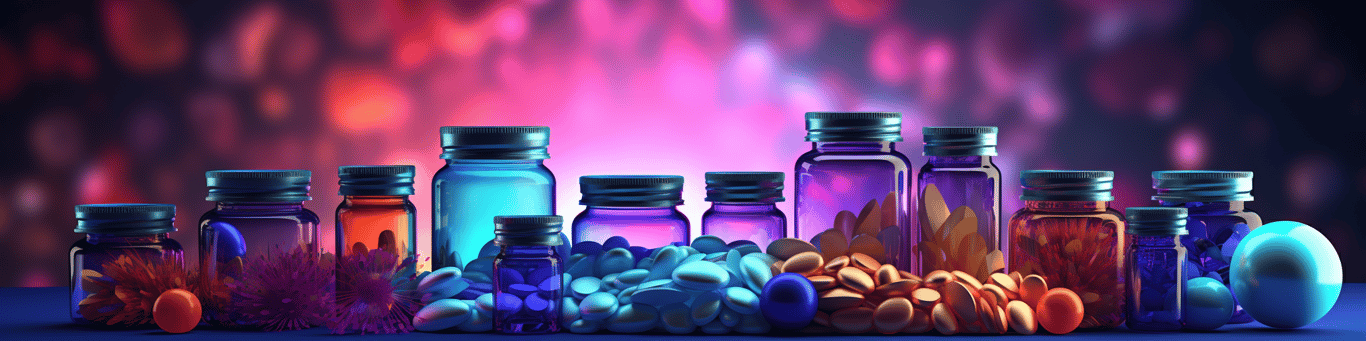 image of different drug pills on a surface