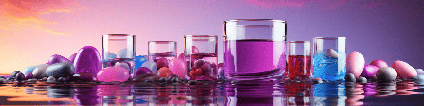 image of drug pills surrounding a glass of water symbolizing drug consumption