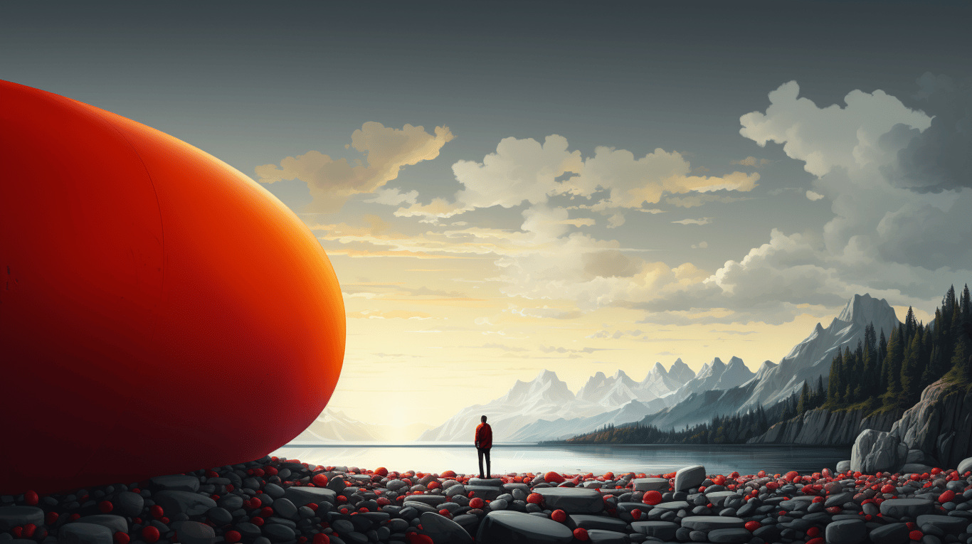 abstract image of a researcher studying a bottle of drug.